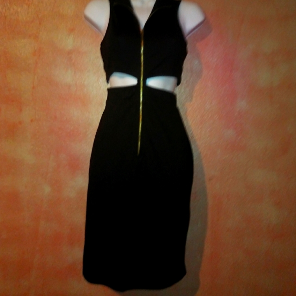Black zip up dress